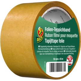 Duck Folien Carpet Tape - Double-Sided Tape for Permanent Bonding of Carpet 50 mm x 10 m