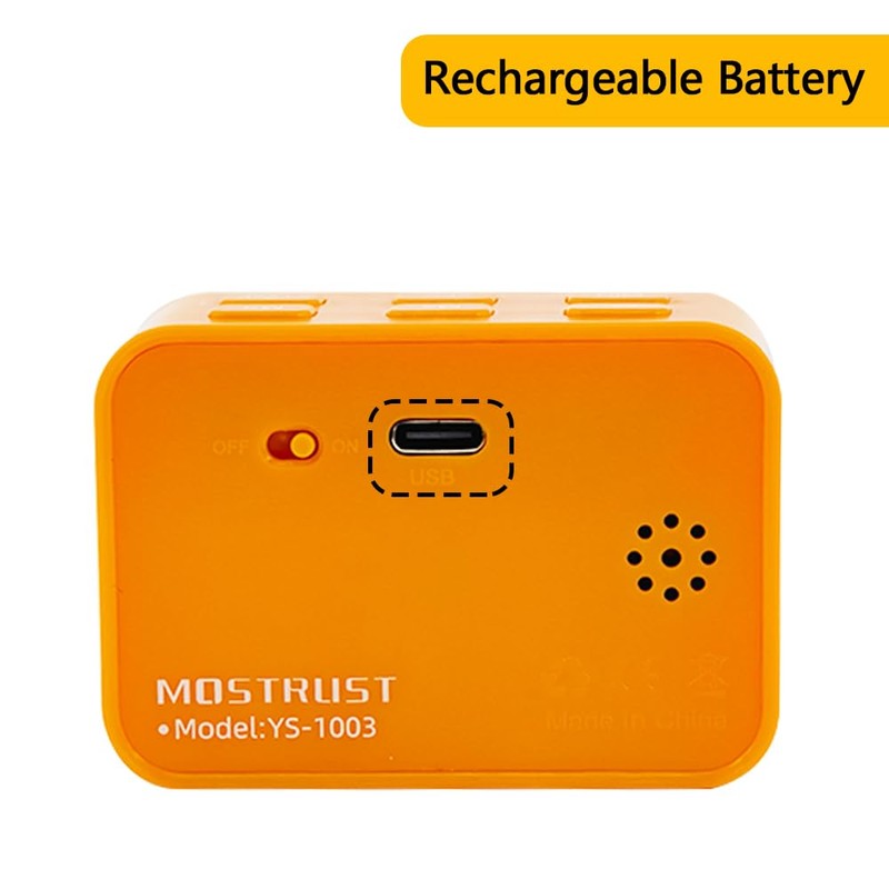 MOSTRUST Digital Mini LED Timer, Rechargeable LED Countdown/Up Timer, 3