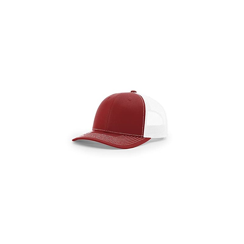Richardson 112 Trucker OSFA Baseball Hat Ball Cap, Cardinal/White