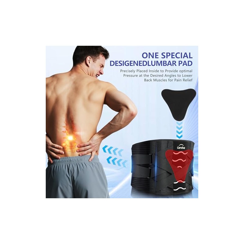 Cinturón de soporte lumbar para dolor de espalda, ciática, escoliosis