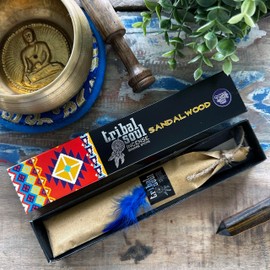 Tribal Soul Incense Sticks (3 Packs x 15g) – Hand-rolled in India, Natural & Aromatic Scents for Cleansing, Meditation: (Sandalwood)