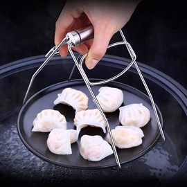 BESTONZON Kitchen Folding Hot Dish Plate Clip Plate Tongs Bowl Clips Pan Dish Gripper Clips Hot Plate or Bowls Clamp Holder Tong