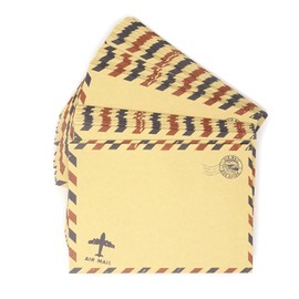 Honbay 50 sobres de papel kraft clásico de 12,5 x 17,5 cm para correo aéreo, sobres de invitación, sobres de correo aéreo, papelería para cartas, cartas de invitación, postales, etc. (café)