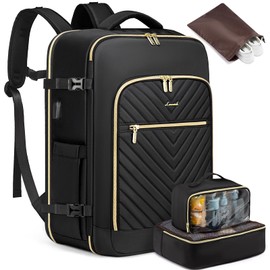 LOVEVOOK Large Travel Backpack for Women,Carry on Backpack Flight Approved with Shoe Bag,Personal Item Backpack Travel Bag with 2 Storage Containers,TSA Fit 17inch Laptop Luggage with USB Port