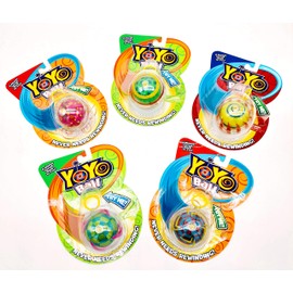 Big Time Toys Yoyo Ball Automatic Return Yoyo, Party Pack of 5, Assorted Colors and Patterns, Never Needs rewinding, New Twist on Old Fun, Enhances Motor Skills and Hand-Eye Coordination