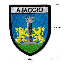 Iron-On Patch Ajaccio Coat of Arms City Corsica France