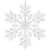 com-four® 3 x large decorative snowflakes pendant, transparent 30 cm