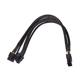 Phobya Y-Kabel 8Pin Buchse auf 2X 6+2Pin Stecker (VGA) - Schwarz Kabel Sonstige Kabel