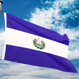 Salvadoran Flag El Salvador National Flag Polyester Fiber 3x5 Feet Flag, Bright Colors And Anti-ultraviolet Fade Flag Indoor Outdoor Banner