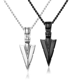 Diamday Set of 2 Stainless Steel Pendant Necklaces for Men Jacket Teeth or Wolf Tooth Set Chain Men's Necklace Men (The Chain or Cord), Stainless Steel