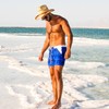 Taddlee Traje de baño para hombre de corte cuadrado, Azul