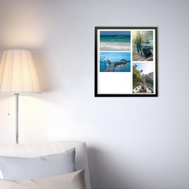 5-Opening 4x6 Collage Picture Frame, Aluminum Frame with White Mat, Multi-Photo Frame for Wall & Tabletop Display, Elegant Home Decor, Perfect for Family Photos & Gifts (Black)