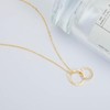 IPINK-Anniversary Necklace for Wife Husband – Two Interlocking Circles Pendant