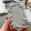 Kpop Photocard Holder Electroplated Plastics Irregular Frame Photocard Holder Silver
