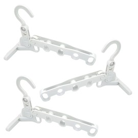 MINGKAI 3pcs Multi-Functional Five Hole Hook Folding Clothes Hanger for Indoor Clothes Drying During Travel and Business Trips