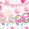 67 Pcs Dinosaur Tableware Set, Dinosaur Party Decorations for Girls