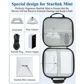 Starlink Mini Carry Case – Outdoor Travel Case for Standard Starlink Mini Accessories, Large Capacity, Semi-Rigid EVA Protection
