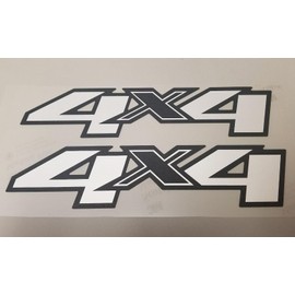 2Pc 4x4 Decals Stickers Emblem Replacement for Silverado Truck Bed Side 2007-2013 (White)