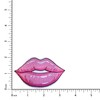 Pink Lips Patch, 3.5” x 2", 2-Pack, Embroidered Iron-On for