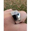 Harlembling Big 2.6ct Emerald Cut MOISSANITE Solitaire Mens Real Solid