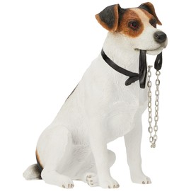 Lesser & Pavey Sitting Walkies Jack Russell, White, H17cm