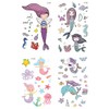 PowerTRC Temporary Tattoos Mermaid Cartoon For Kids, 12 Sheets Set,