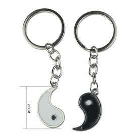 ZHIZICX 2 PCS Yin And Yang Keyring exquisite Tai Chi Pendant Keyring Couple for boys, girls, best friends, lovers and couples