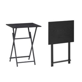JOIN IRON Foldable TV Tray Portable Wooden Snack Table,No Installation Required, for Livingroom, Bedroom, Office, Tiny Desk,Set of 2, 2 Pack.