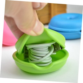 CIYODO 6 Pcs Turtle Earbuds Keeper Portable Wire Storage Box Tangle Cable Organizer and Shortener for Headset and Earphone Wires Compact Design Color