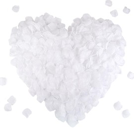 CODE FLORIST 1500 PCS White Silk Rose Petals for Valentine's Day,Romantic Night,Wedding,Proposal Anniversary Flower Decorations(Separated,Scented)