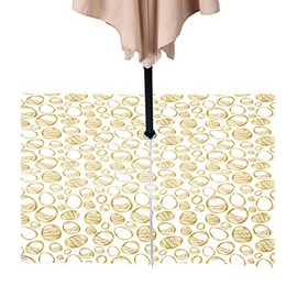 Fabric Textile Products Rectangular Tablecloth with Umbrella Hole and Zipper, Water Repellent, Outdoor, 100% Milliken Polyester, Machine Washable, 60x104, Golden Easter Eggs