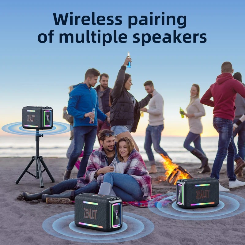 Zealot S95 120W Party Waterproof Speaker 240000mAh Battery with Standcolor: