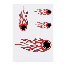 Azeeda 4 x 'Bowlingkugel Rotes Feuer' Temporäre Tattoos - Wasserfest, Hautfreundlich & Ungiftig · Transfers in Verschiedenen Größen (TO00068862)