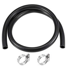 sourcing map Lubricating Oil Hose 14mm ID 18mm OD 3.3ft Rubber Water Hose Black, 2 Clamps