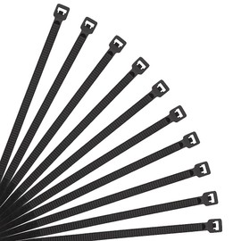 XINGO Black Cable Ties Pack of 500, 200mm x 3.6mm, Premium Nylon Durable Zip Ties, Self-Locking UV Resistant Nylon Plastic Wire Ties for Indoor and Outdoor