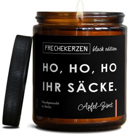 Lustige Duftkerze mit Spruch zu Weihnachten | Handgemacht aus Sojawachs | In Geschenkbox | Valentinstag Weihnachts Geschenk Idee Deko Tischdeko Dekoration |Apfel-Zimt