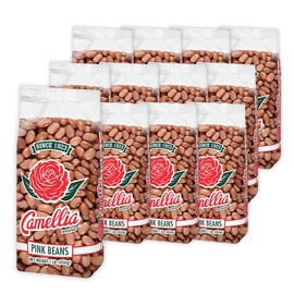 Camellia Brand Dried Pink Beans – Premium Non-GMO Legumes for Southwestern Chili, Puerto Rican Habichuelas, Refried Bean, Santa Maria Pinquitos, Soups, Stews, and Rice Dishes – Gluten-Free, High Protein, Vegan & Vegetarian Friendly, 1 Pound (Pack of 12)