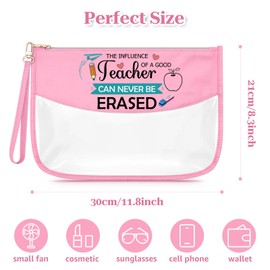 Sfodiary Teacher Appreciation Gifts Makeup Bag Christmas Retirement Gift for Women Cosmetic Bag Teacher's Day Birthday Thank You Present for Teacher Assistant Zipper Travel Pouch