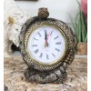 Reptile Coiled Diamondback Rattlesnake Serpent Desktop Table Clock Figurine