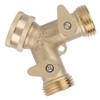 Garden Hose Splitter 2Way AllBrass Heavy Duty Simple Operation Outlet