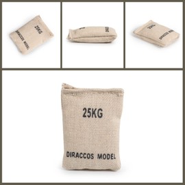 DIRACCOS Model Set of 6pcs Handmade 1/16 Scale Sand Bags 1:16 Sandbag Set, Accessory for RC Tank Model Soldier Action Figure Man Model, 1/16th Military Sandbags for Trench Warfare Battle WWII WWI