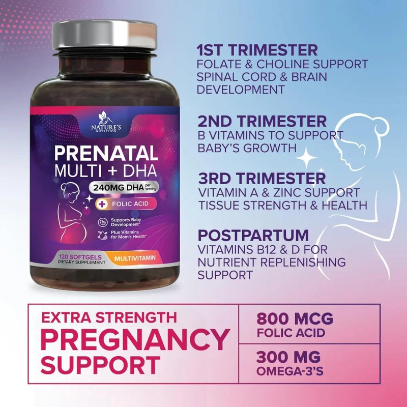 Multivitamínico Prenatal Nature's Nutrition Con Ácido Fólico
