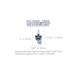 Silvershake Birthstone Gemstones 925 Sterling Silver Flower and Leaf Pendant Jewelry for Women