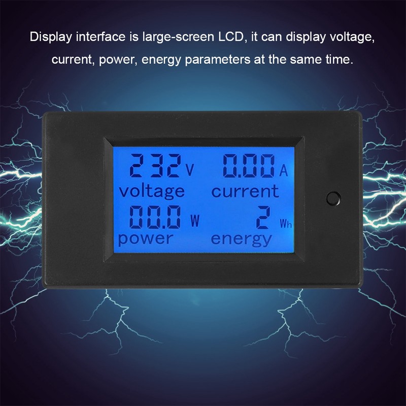 PZ-021 20A Digital AC LCD Voltage Current Power Energy Meter