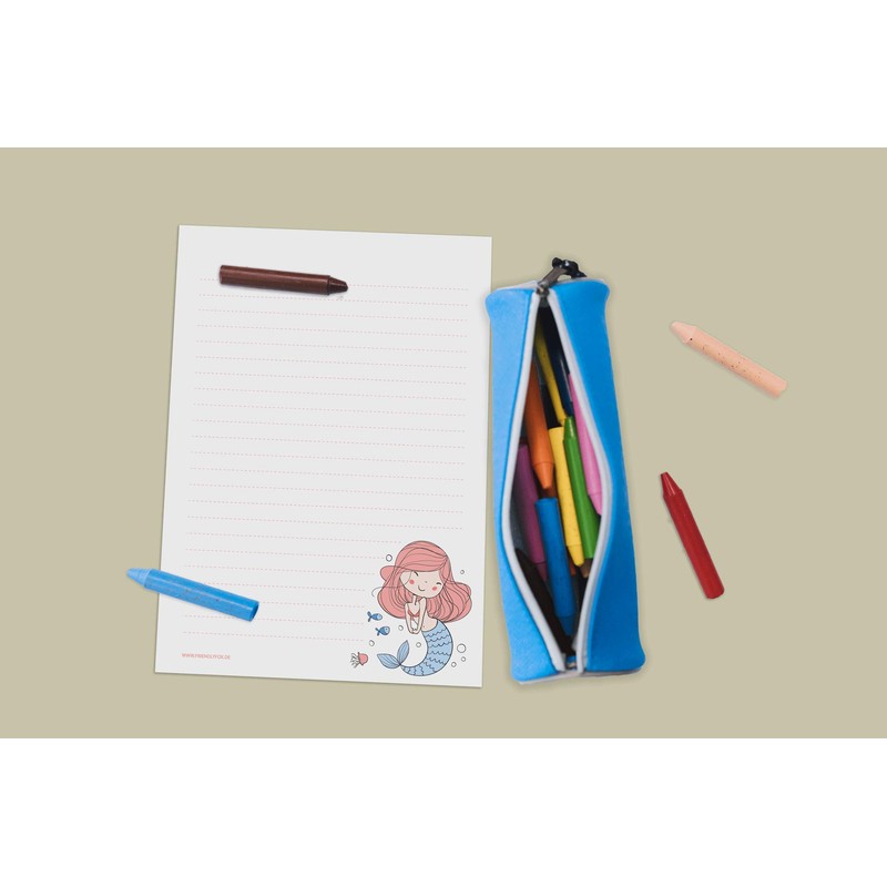 Friendly Fox Children's Mermaid Writing Paper, 1 x DIN A5