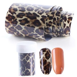 Vaguelly Leopard Nail Art Stickers Pack of 8 Trendy Transfer Decals for Women Stylish Fingernail Decorations for DIY Manicure