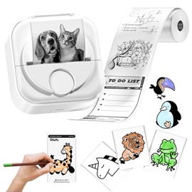 Itari Mini Printer - Q02 Sticker Printer Machine with 1 Rolls Paper,Bluetooth Pocket Printer,Inkless Portable Printer for Anatomical Diagram, Photos, Journals, Receipts, Compatible with Phone & Tablet