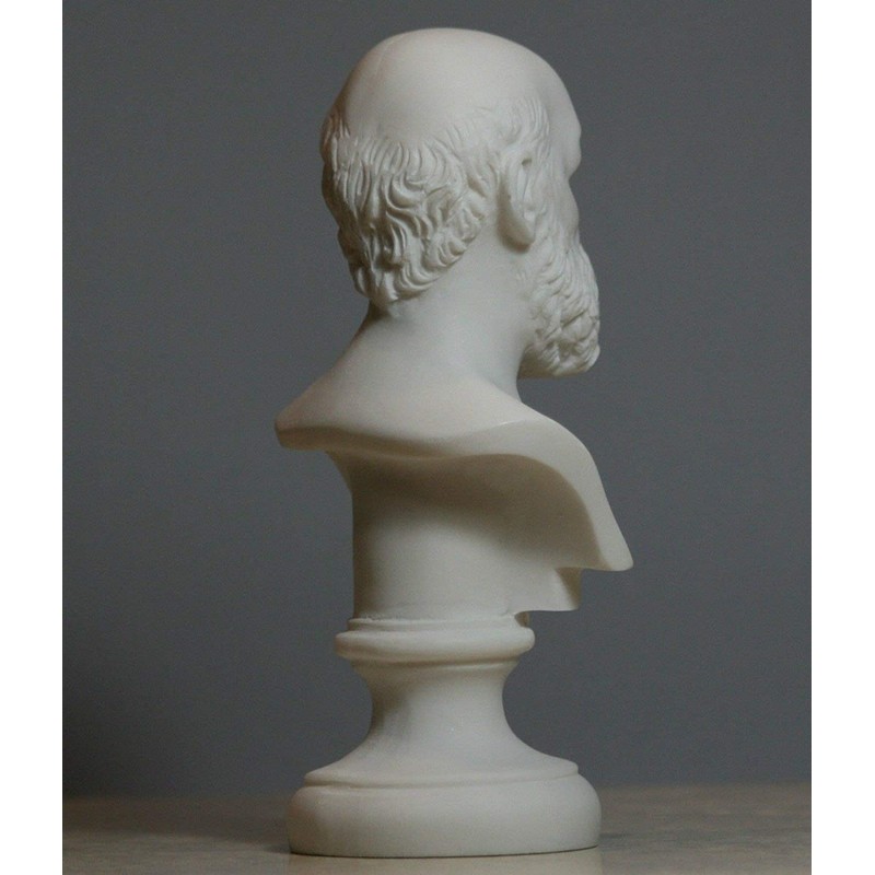 Artist Unknown Greek Philosopher Socrates Alabaster Bust Head Statue Sculpture