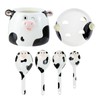 Bicuzat Ceramic Cow Pattern Measuring Spoons Set for Dry or