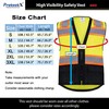 ProtectX 6 Pockets High Visibility Zipper Front Safety Vest with